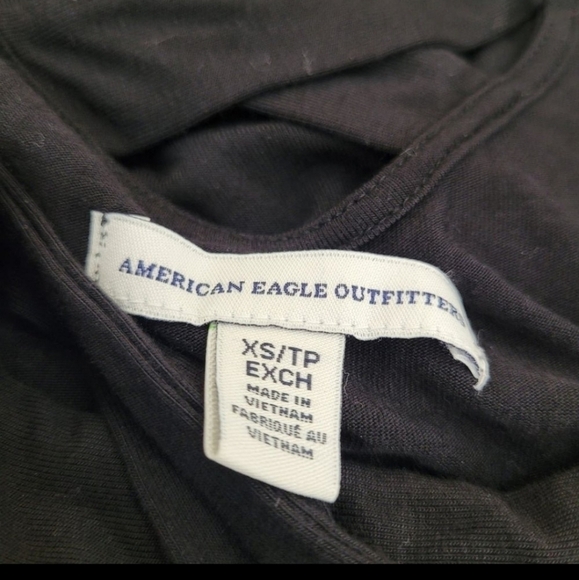 AMERICAN Eagle Women's Sleeveless Strappy Black Criss Cross Swing Mini Dress XS - Picture 9 of 10
